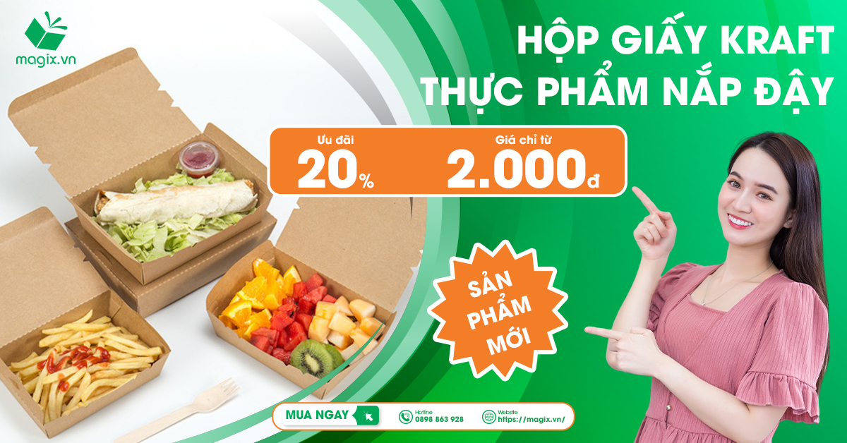 Sản Phẩm Mới - Hộp Kraft Thực Phẩm Nắp Đậy