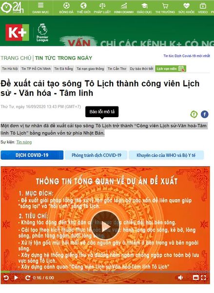[Báo 24h.com.vn] Đề xuất cải tạo sông Tô Lịch thành công viên Lịch sử - Văn hóa - Tâm linh