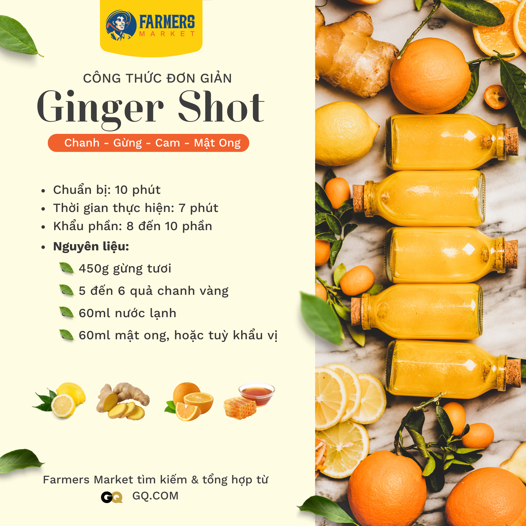 Công Thức Ginger Shot Đơn Giản Tại Nhà!