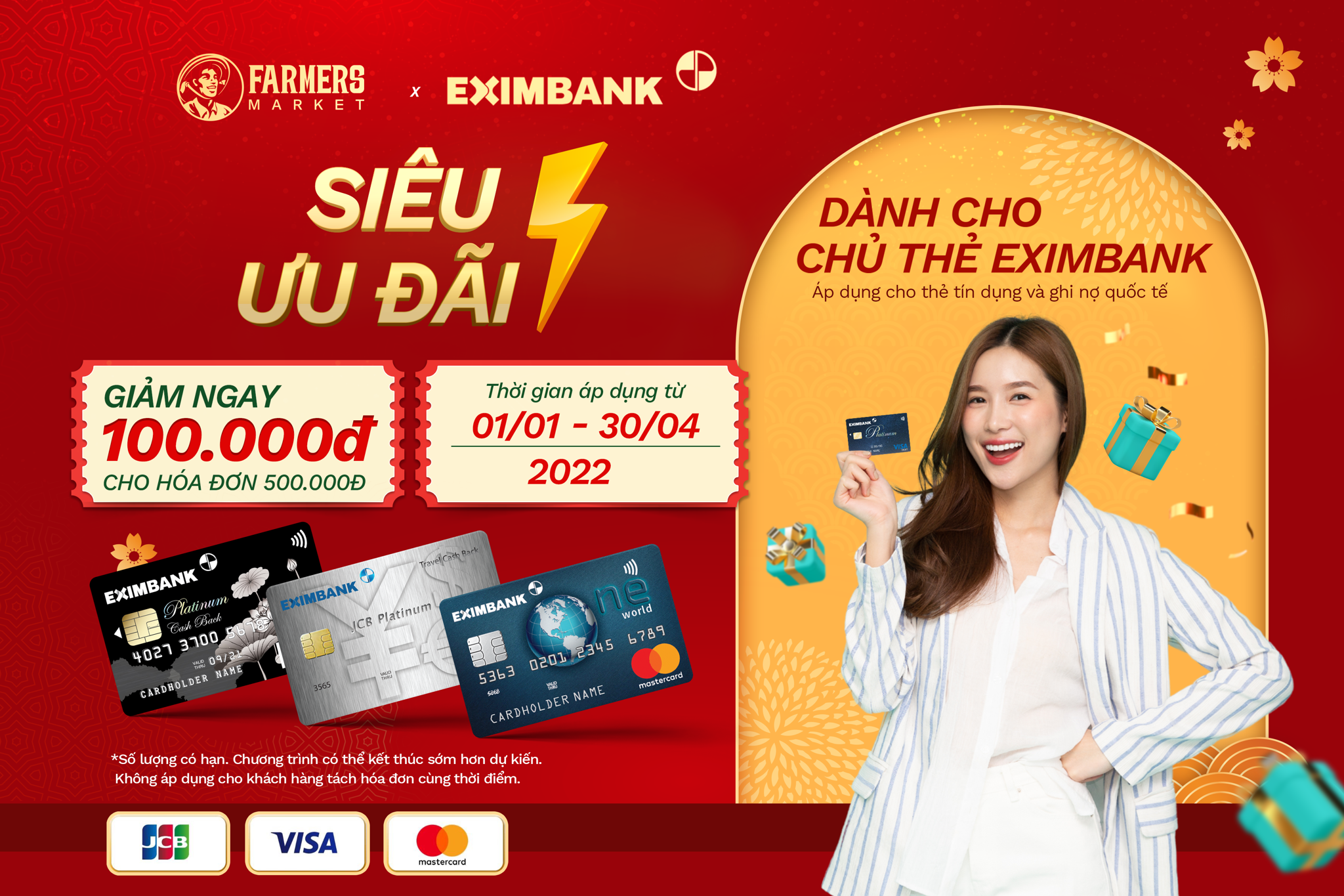 ƯU ĐÃI THANH TOÁN DÀNH RIÊNG CHO CHỦ THẺ EXIMBANK TẠI FARMERS MARKET
