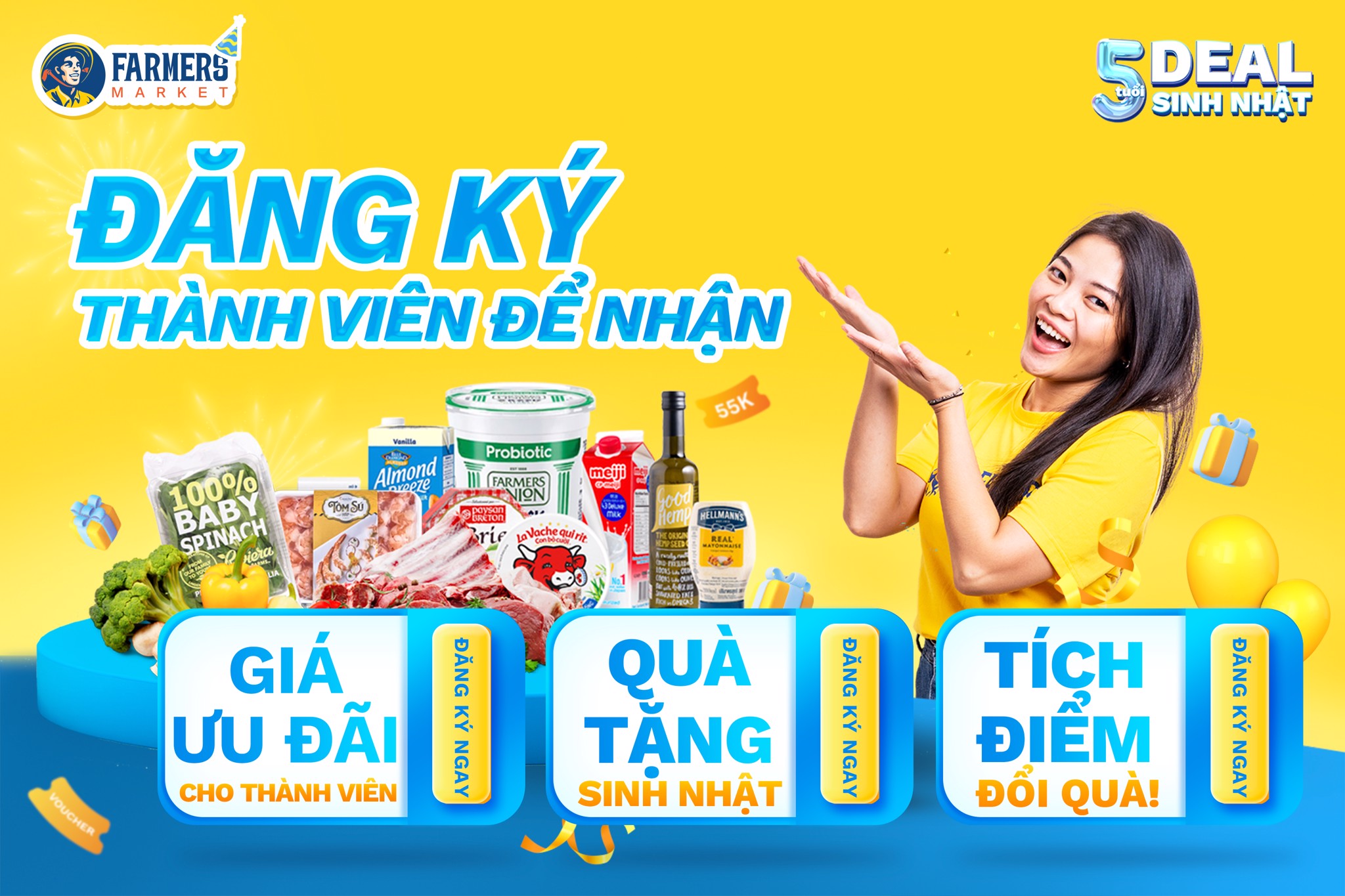 ĐĂNG KÝ KHÁCH HÀNG THÂN THIẾT TẠI FARMERS MARKET NHẬN NGÀN ƯU ĐÃI