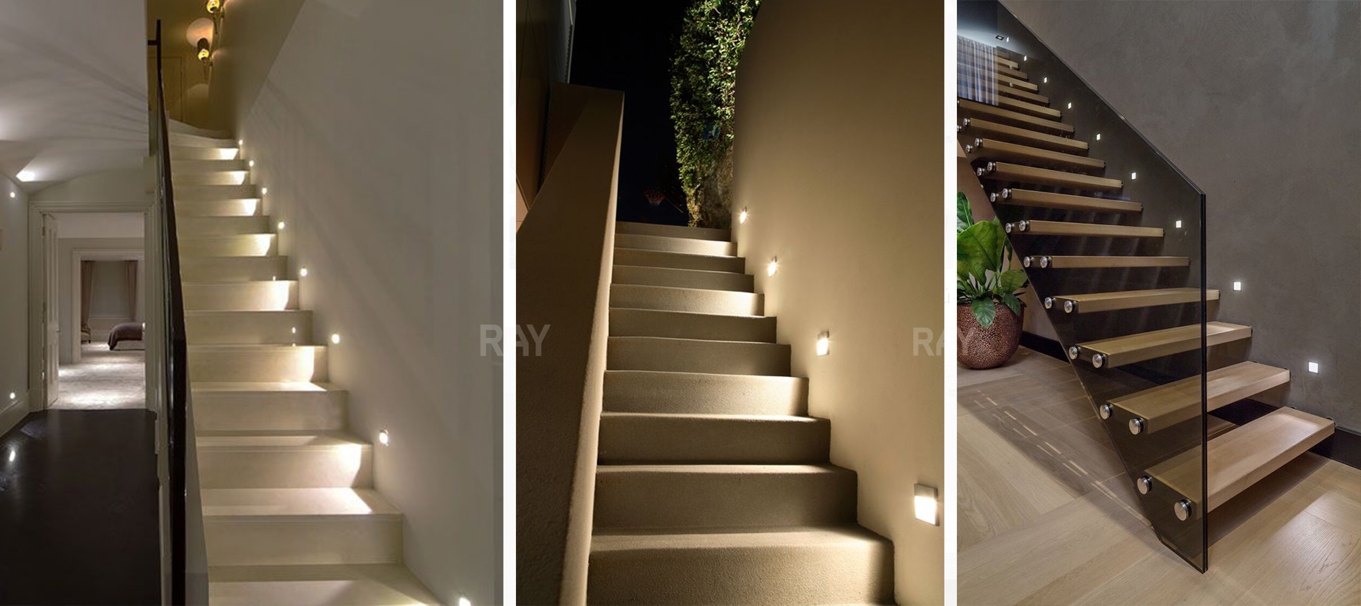 đèn âm bậc cầu thang giải pháp chiếu sáng hoàn hảo cho biệt thự, khách sạn