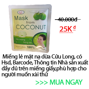 mặt nạ dừa nguyên chất 1 miếng lẻ