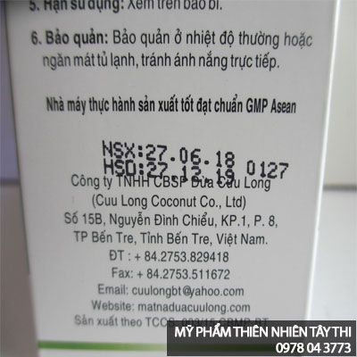 cách bảo quản mặt nạ dừa cửu long 2in1