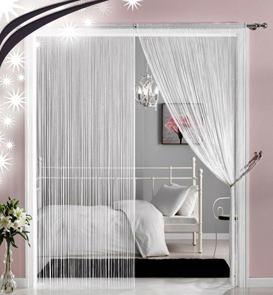 hình 6 - rèm sợi (rèm chỉ) - phù hợp để trang trí phòng ngủ, rèm cửa Hoa Đô