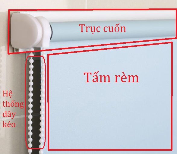 Cấu tạo rèm cuốn đơn giản, dễ sử dụng