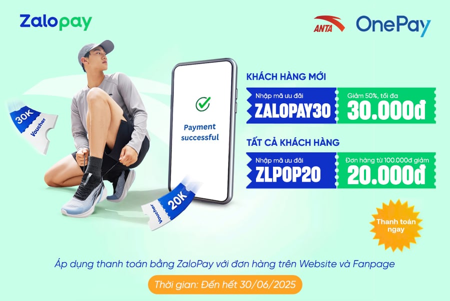 ZALOPAY X ANTA – MUA SẮM THẢ GA, NHẬN NGAY ƯU ĐÃI LÊN TỚI 30.000Đ