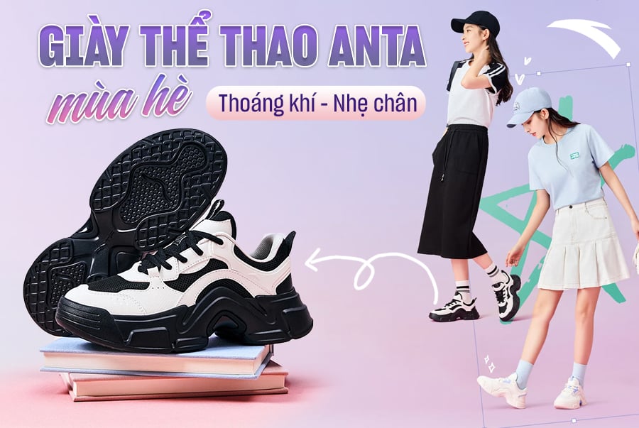 Giày Thể Thao Mùa Hè ANTA – Thoáng Khí, Nhẹ Chân, Không Lo Mùi Hôi