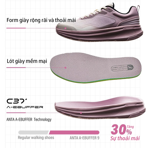 công nghệ hiện đại trên giày anta nữ chính hãng A-EBUFFER 9