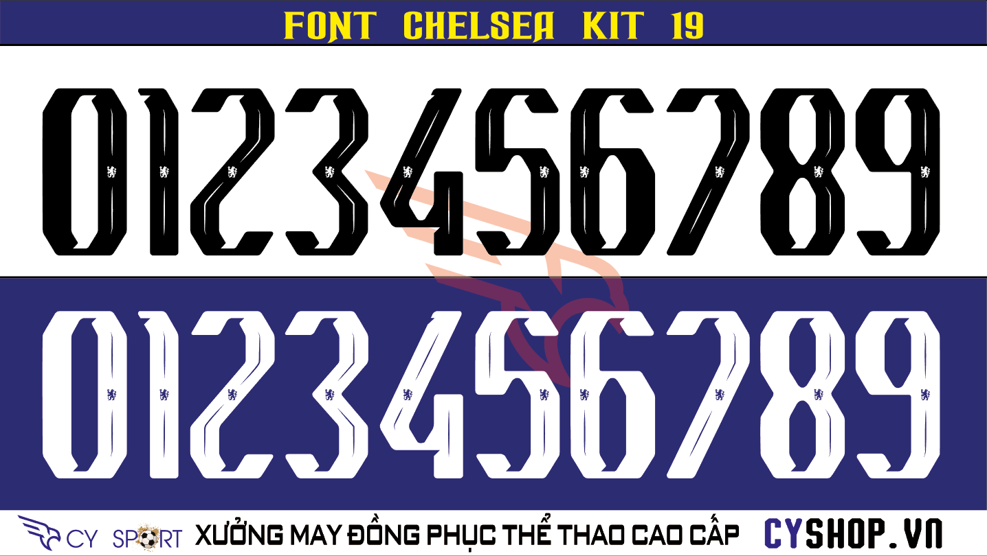 Font Chelsea: Sự thành công của đội bóng Chelsea đã trở thành một nguồn cảm hứng lớn để các nhà thiết kế thành lập các font chữ độc đáo dành riêng cho đội bóng. Với font chữ Chelsea mới nhất, các fan hâm mộ có thể tự tổ chức các buổi xem đá bóng đầy cảm xúc với những chiếc áo đội hình đẹp mắt và chuyên nghiệp.