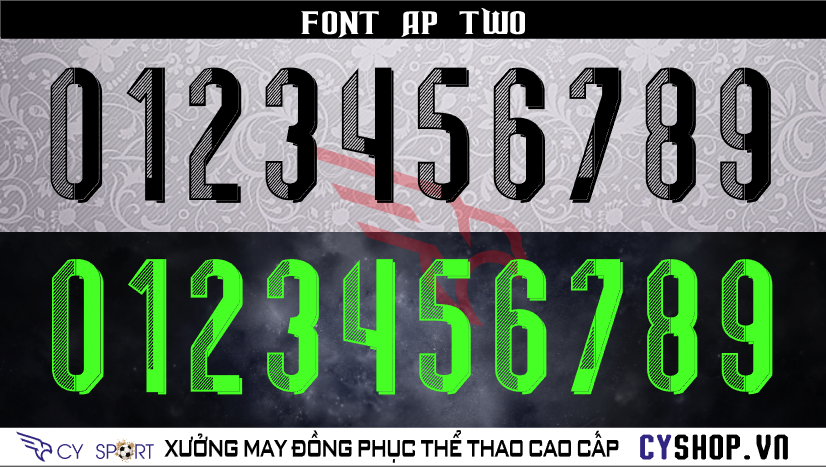 font số in áo bóng đá