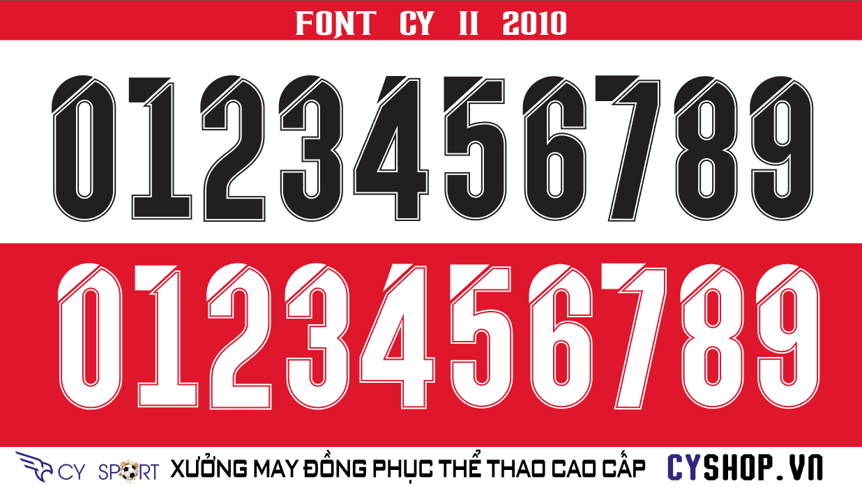 FONT SỐ ÁO BÓNG ĐÁ