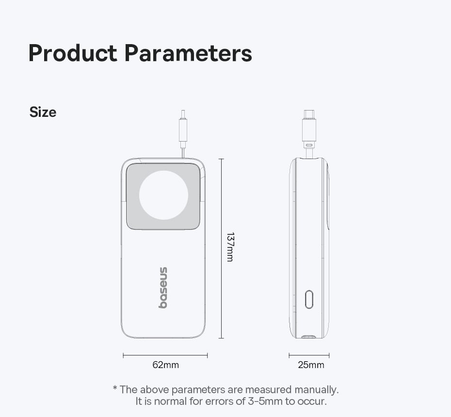 chube Pin sạc dự phòng kèm dây rút 30W OS-Baseus Free2Pull 10000mAh