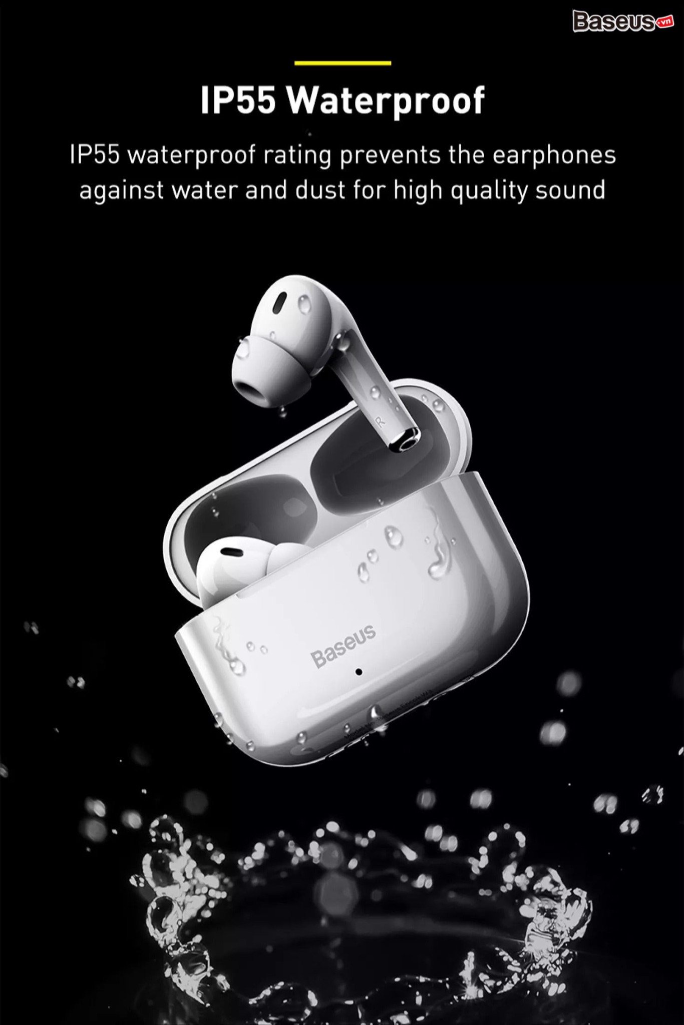 Tai nghe Bluetooth Baseus Encok W3 TWS (Bluetooth 5.0, 4h continuously listen, Noise reduction, IP55, True Wireless Earbuds )