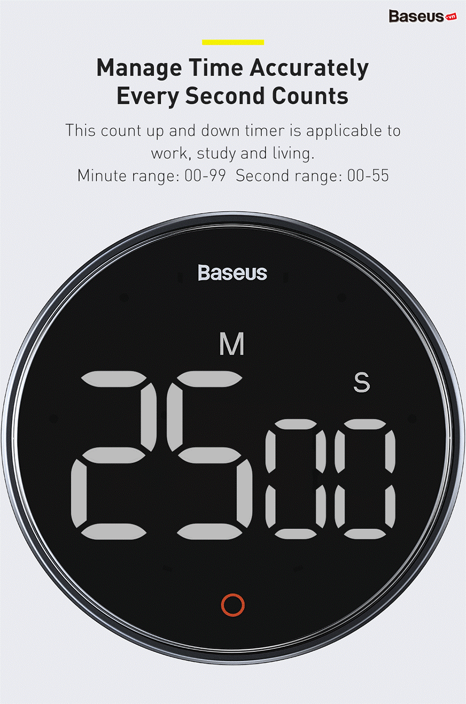 Baseus Heyo Series Magnetic Countdown Timer Cluster Black