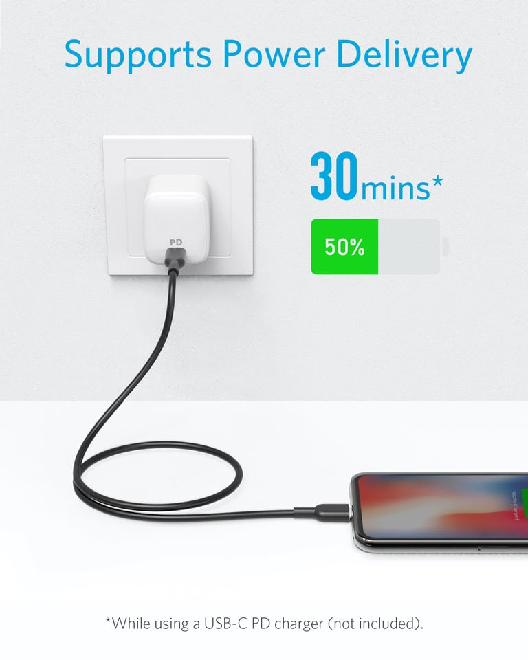 Anker PowerLine II USB-C to Lightning (3ft/0.9m) - A8632