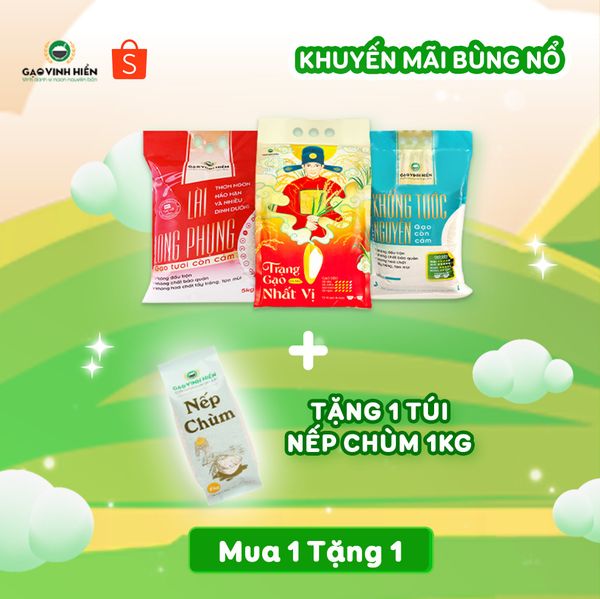 [SHOPEE X GẠO VINH HIỂN] ƯU ĐÃI CỰC ĐÃ, RINH GẠO THẢ GA