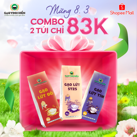 MỪNG 8/3 - COMBO 2 TÚI GẠO LỨT VINH HIỂN CHỈ 83K