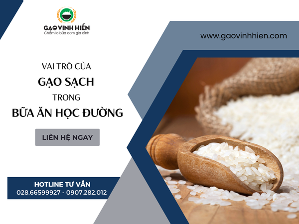 VAI TRÒ CỦA GẠO SẠCH TRONG BỮA ĂN HỌC ĐƯỜNG