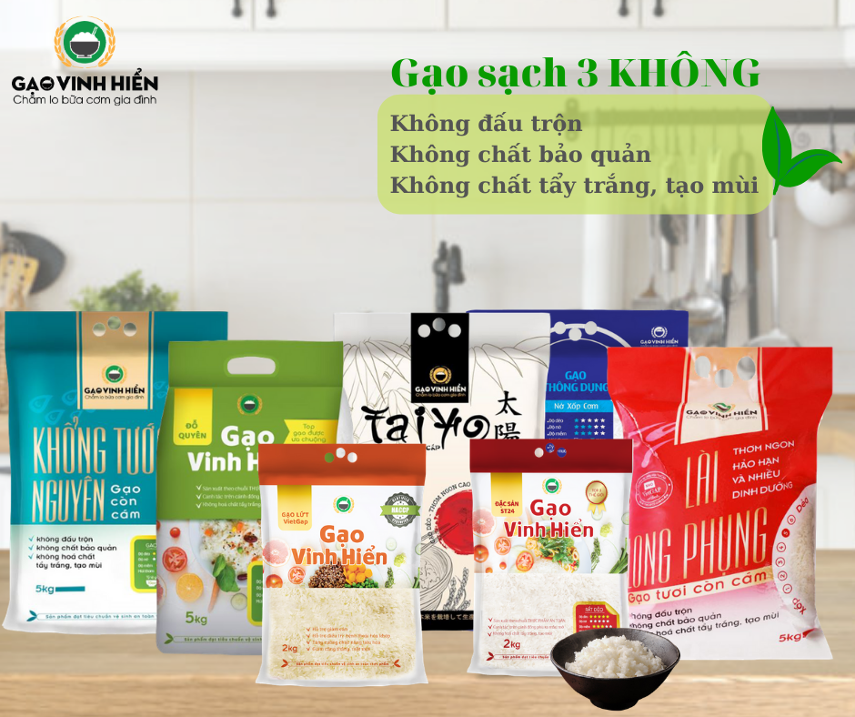 Các loại gạo thương hiệu Vinh Hiển