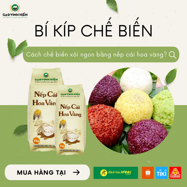 MÁCH BẠN CÁCH CHẾ BIẾN XÔI NGON BẰNG GẠO NẾP CÁI HOA VÀNG