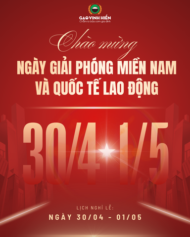THÔNG BÁO NGHỈ LỄ 30/04 - 01/05/2025