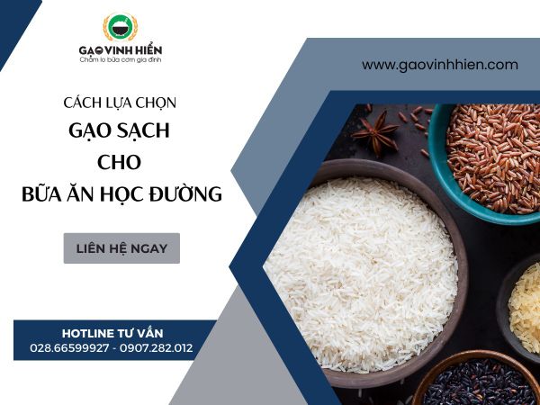 CÁCH LỰA CHỌN GẠO SẠCH CHO BỮA ĂN HỌC ĐƯỜNG