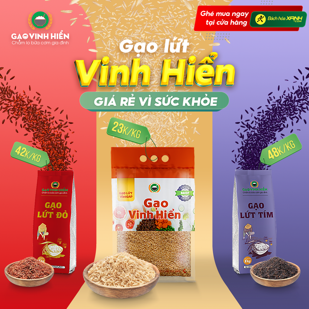 BỘ BA GẠO LỨT VINH HIỂN, GẠO TỐT GIÁ RẺ CHO BỮA ĂN VÌ SỨC KHỎE