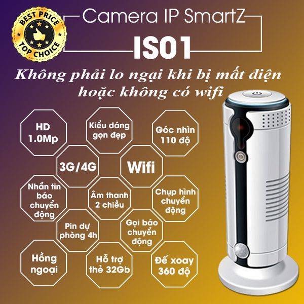 Camera IP SmartZ ISO1- Không Phải Lo Ngại Khi Mất Điện Hoặc Không Có Wifi