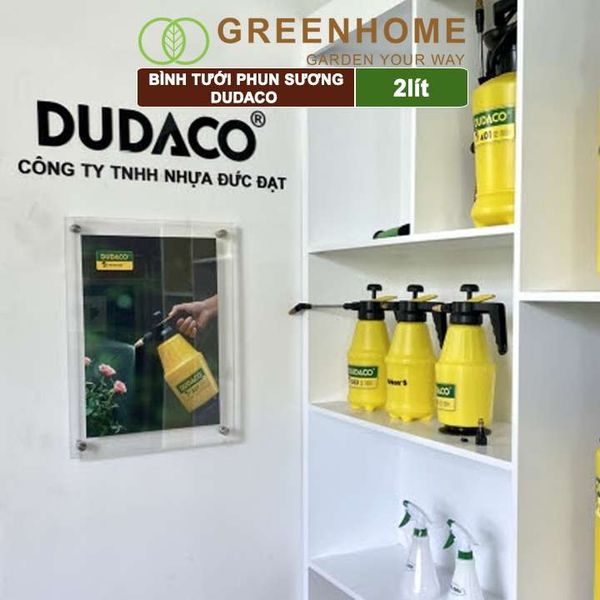 Bình tưới cây phun sương Dudaco, 2 lít, bơm nhẹ tay, 2 chế độ phun tia hoặc xoè, bền, đẹp |Greenhome