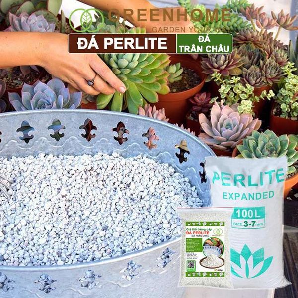 Đá Perlite, bao 500gr, đá trân châu trồng hồng, sen đá, thuỷ canh giàu khoáng chất, tăng độ tơi xốp trong đất |Greenhome