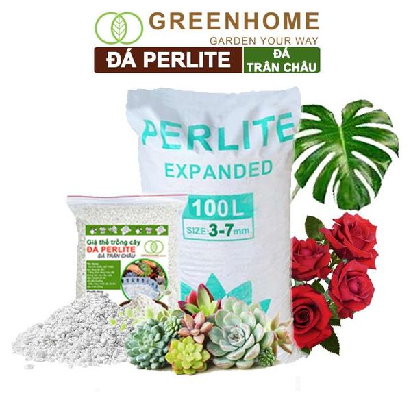 Đá Perlite, trân châu trồng hoa hồng, sen đá, thuỷ canh giàu khoáng chất, tăng độ tơi xốp trong đất |Greenhome