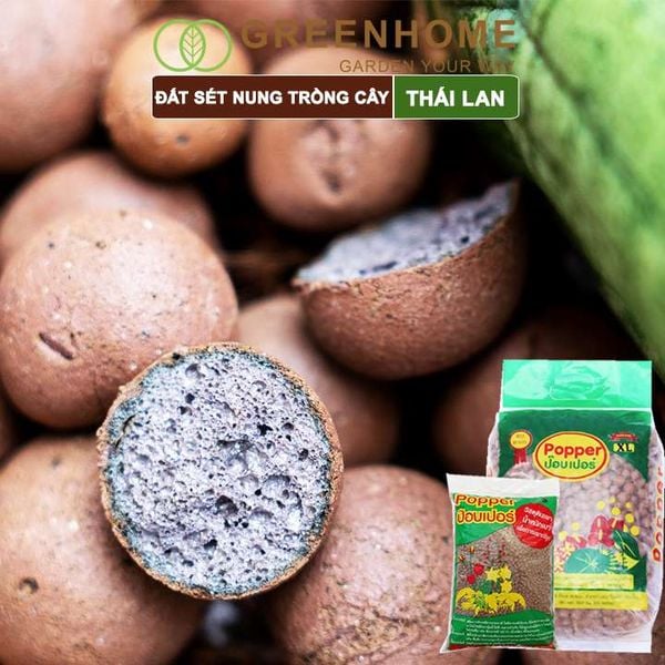 Đất sét nung trồng cây Thái Lan, bao 1lít size S 2-5mm, trồng sen đá, phong lan, sứ, thuỷ canh |Greenhome