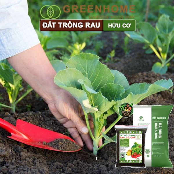 Đất trồng rau Organic, bao 2kg, hữu cơ, đầy đủ dinh dưỡng không cần bổ sung thêm phân bón |Greenhome