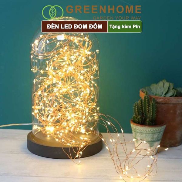Đèn Led đom đóm Fairy Lights, 1 mét, 3 chế độ sáng, tặng kèm pin, tiện lợi, chịu nước, không hao điện |Greenhome