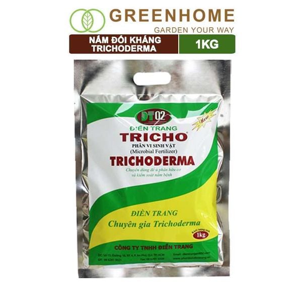 Nấm đối kháng Trichoderma, bao 1kg, phân vi sinh vật ủ phân, ủ rác, đậu tương, tưới gốc |Greenhome