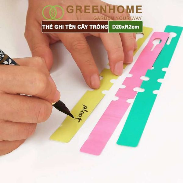 Thẻ ghi tên cây, đánh dấu đồ vật Greenhome, D20xR2cm, chất liệu nhựa PVC, dễ lắp đặt, tái sử dụng