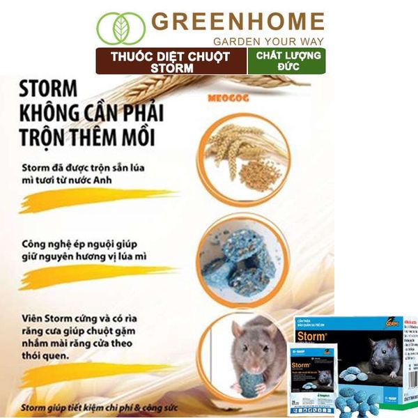Thuốc diệt chuột sinh học Storm, hiệu quả, an toàn với người, vật nuôi |Greenhome