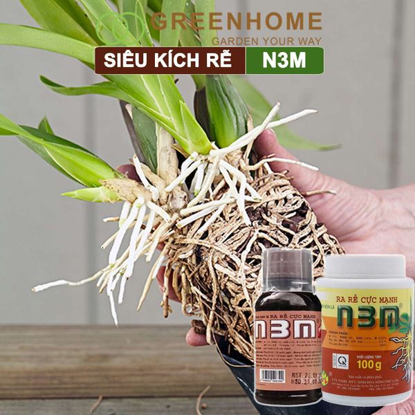 Thuốc kích rễ N3M, hũ 100gr, siêu ra rễ, giâm, chiết cành, ngâm hạt giống |Greenhome