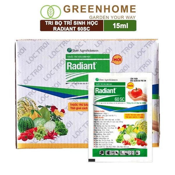 Thuốc trị bọ trĩ Radiant 60sc, gói 15ml, diệt sâu sinh học, bảo vệ toàn diện hoa hồng, cây cảnh |Greenhome