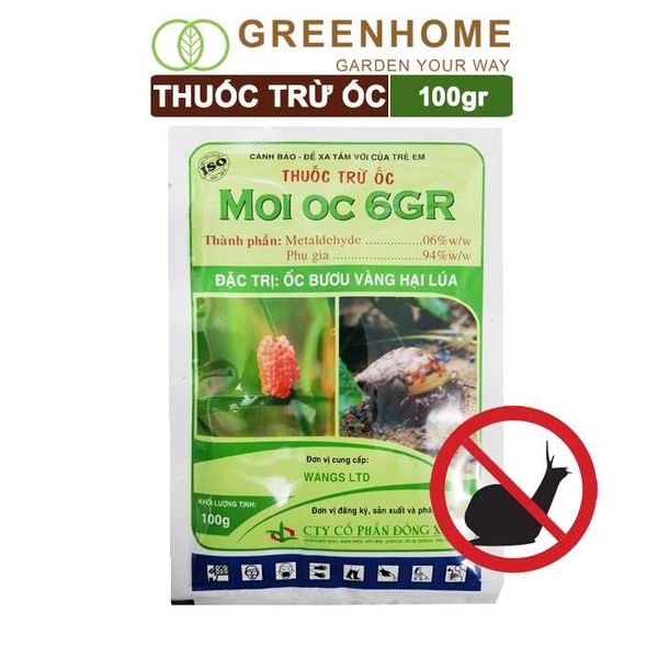 Thuốc trừ ốc Moi oc, bao 100gr, trừ ốc sên và các loại ốc, bảo vệ cây trồng |Greenhome