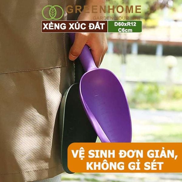 Xẻng nhựa làm vườn, D25cm, xúc đất, châm phân bón, có chia vạch tiện lợi, siêu bền, dễ vệ sinh