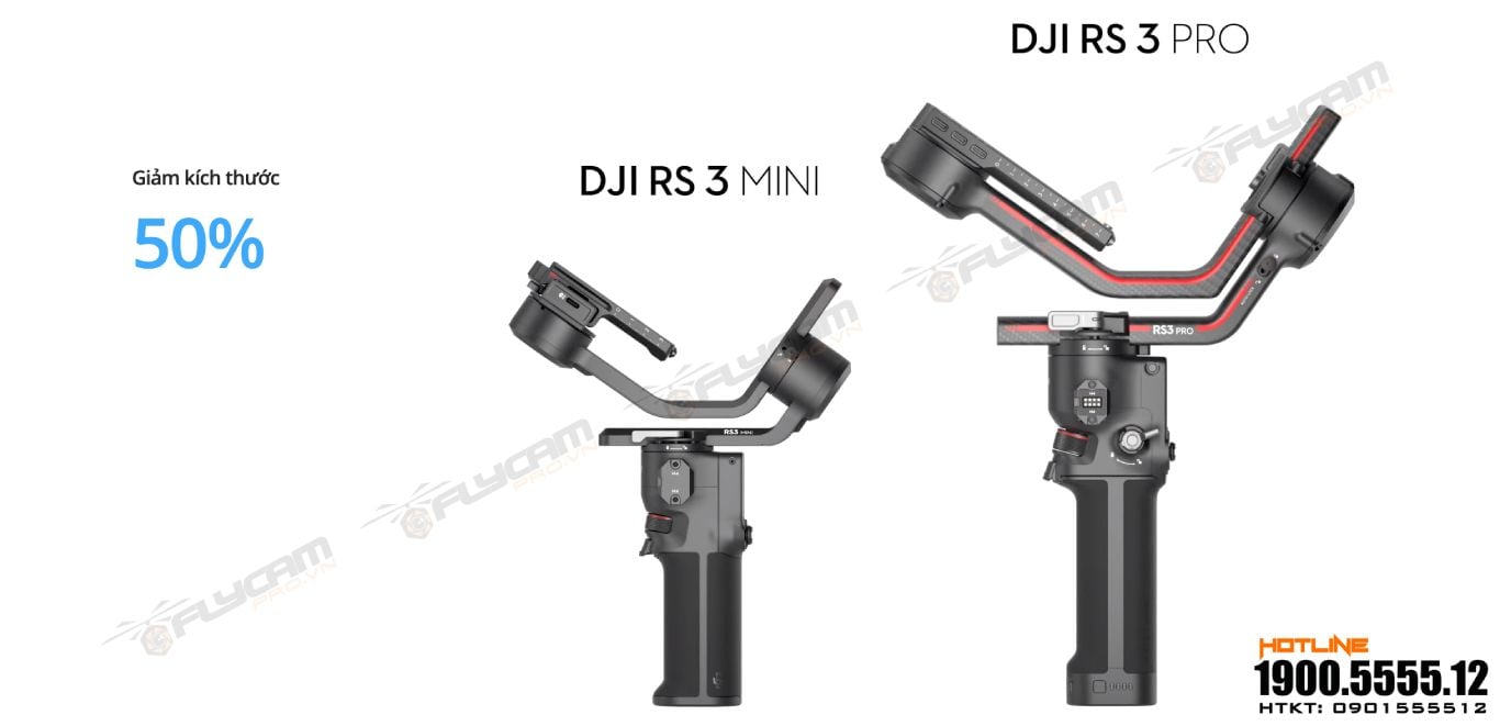 Gimbal chống rung cho máy ảnh DJI RS 3 Mini nhỏ gọn 50% so với RS 3 Pro