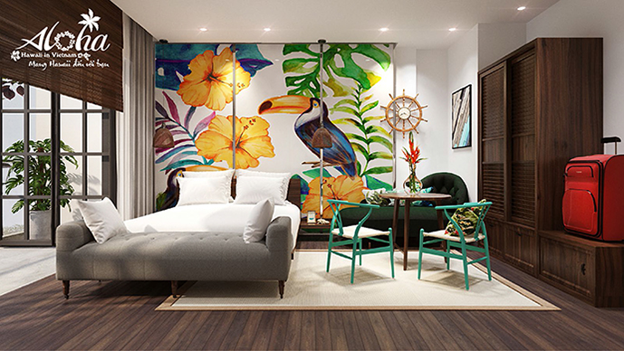 Phối cảnh căn hộ 32m Aloha Condotel