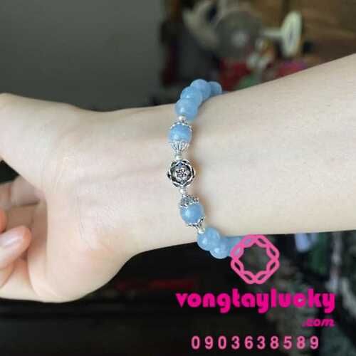 vòng tay đá aquamarine, vòng tay ngọc xanh biển, vòng tay phong thủy, vòng tay hợp mệnh, vòng tay đẹp