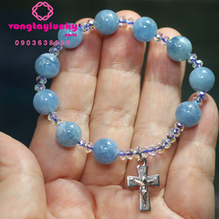 vòng tay đá aquamarine, vòng tay mệnh thủy, vòng tay mệnh mộc, vòng tay đá phong thủy, vòng tay đẹp