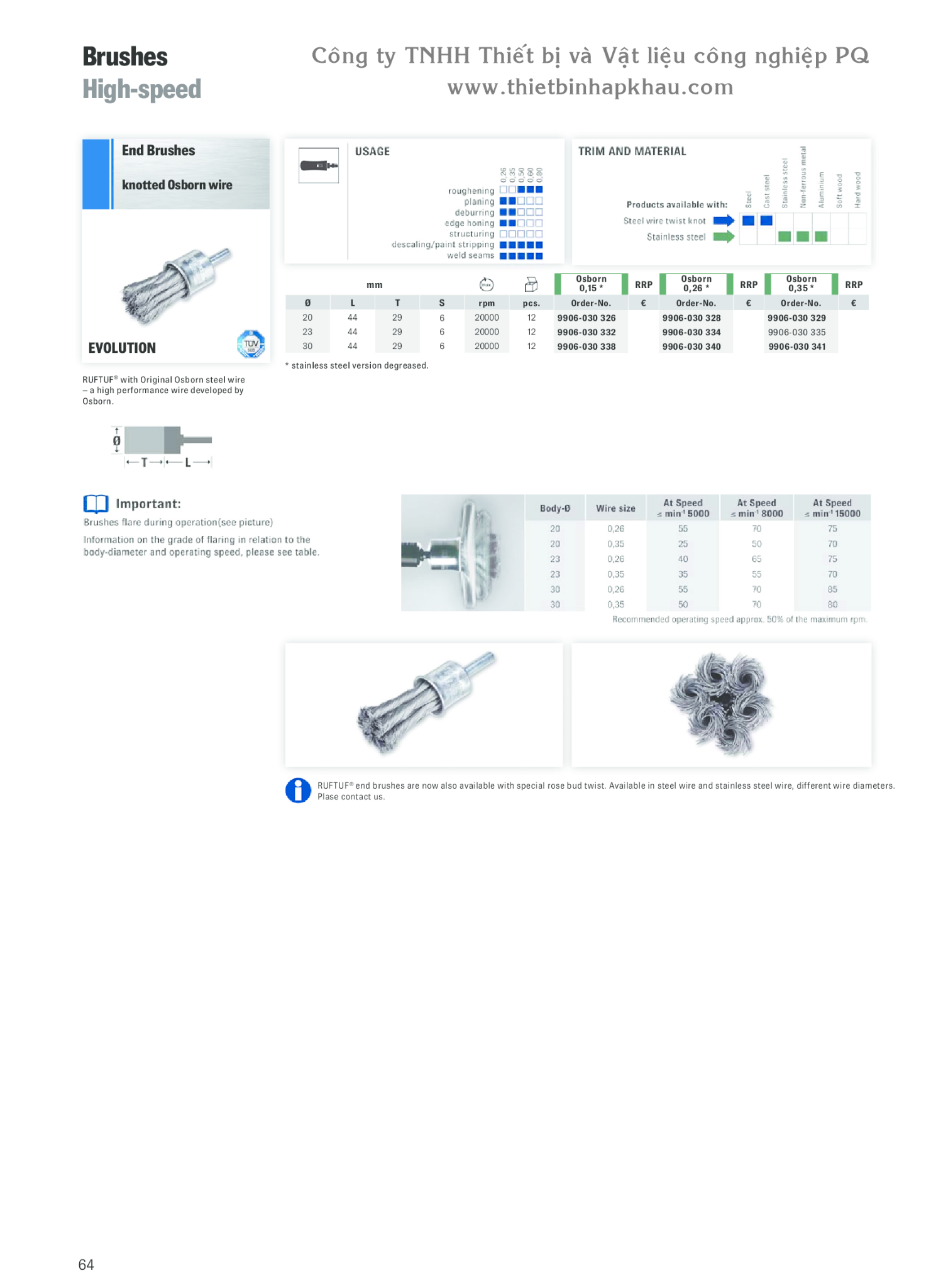 Catalogue Osborn (Brushes High speed) Thietbinhapkhau
