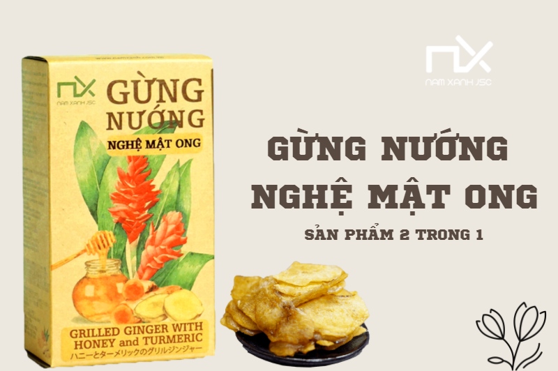 GỪNG NƯỚNG NGHỆ MẬT ONG - SẢN PHẨM 2 TRONG 1