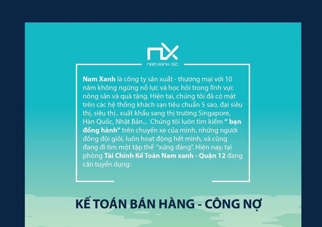 Tuyển dụng KT Công Nợ