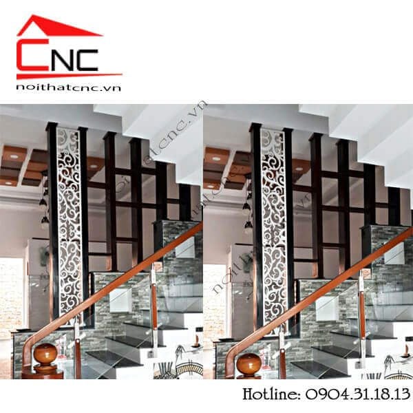10 mẫu thiết kế vách ngăn cầu thang và phòng khách bằng gỗ giá rẻ.